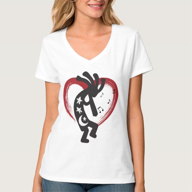 Camiseta Eu amo Heart Kokopelli (Frente)