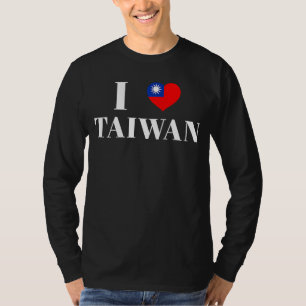 Camiseta Eu amo Heart Taiwan Flag Taiwan Taiwan Orgulho RO