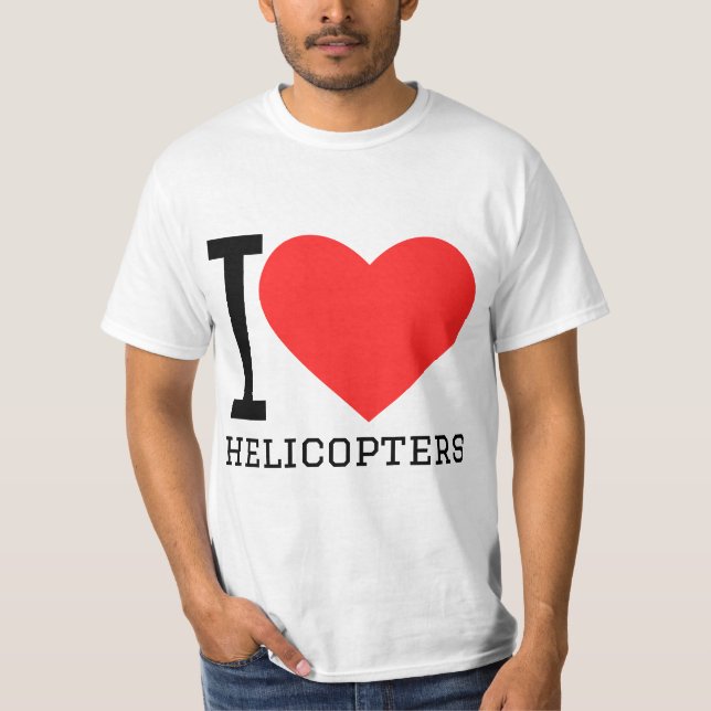 Camiseta Eu amo helicópteros  (Frente)