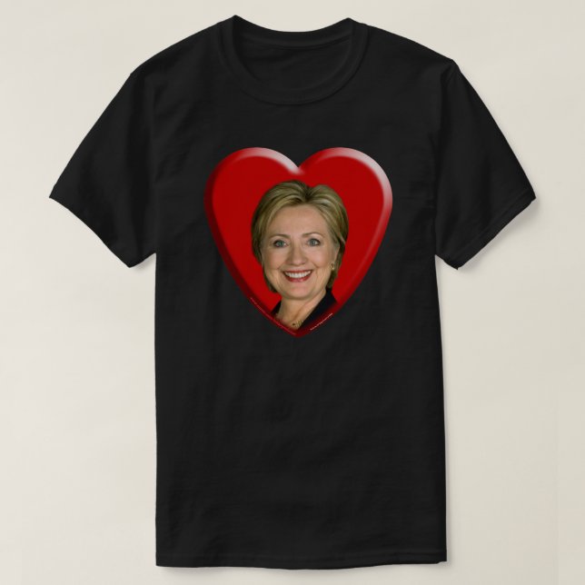 Camiseta Eu amo Hillary (Frente do Design)