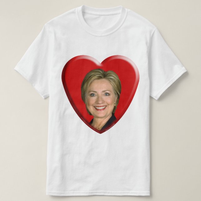Camiseta Eu amo Hillary (Frente do Design)