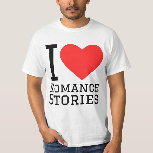 Camiseta Eu amo histórias de romance (Frente)