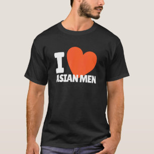 Camiseta Eu Amo Homens Asiáticos Cardíacos Homens Asiáticos