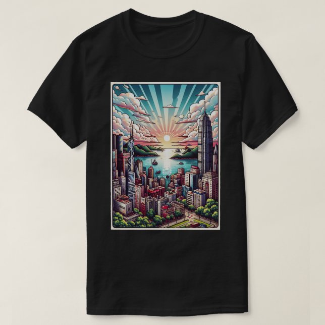 Camiseta Eu Amo Hong Kong 13 (Frente do Design)