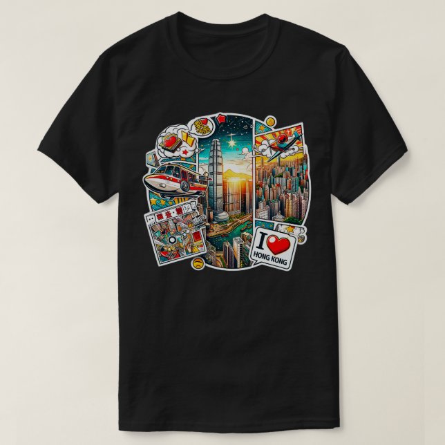 Camiseta Eu Amo Hong Kong 17 (Frente do Design)
