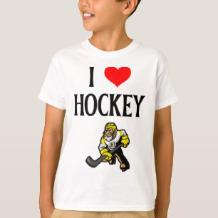 Camiseta Eu Amo Hóquei Eu Coração Hóquei Engraçado Amor Hóq
