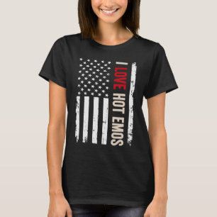 Camiseta Eu Amo Hot Emos American Flag