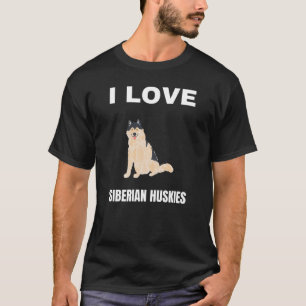 Camiseta Eu amo Huskies siberianos