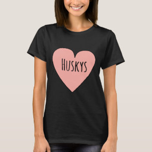 Camiseta Eu Amo Huskys Cachorro Rouco Bonito Cachorro Mãe F