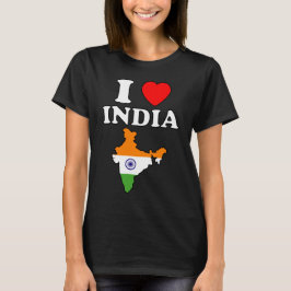 Camiseta Eu amo índia coração bharat map flag hindustan