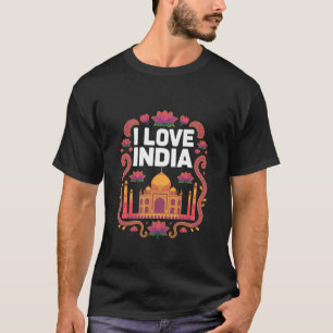 Camiseta Eu Amo Índia Lótus Taj Mahal