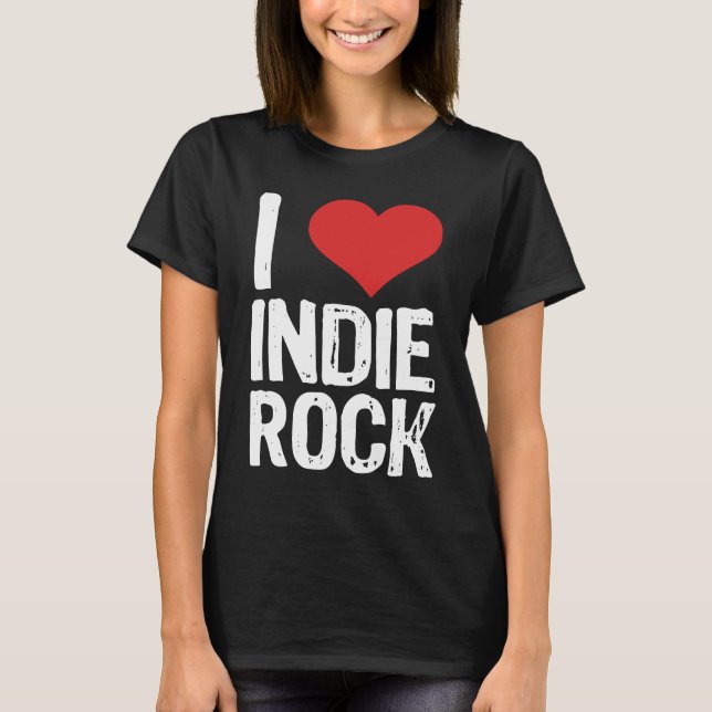 Camiseta Eu Amo Indie Rock (Frente)