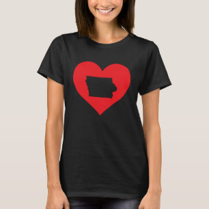 Camiseta Eu Amo Iowa Coração Orgulho do Estado Residente