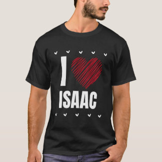 Camiseta Eu Amo Isaac Primeiro Nome Legal Heart Personali E
