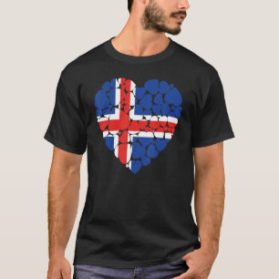 Camiseta Eu Amo Islândia Bandeira Islândia