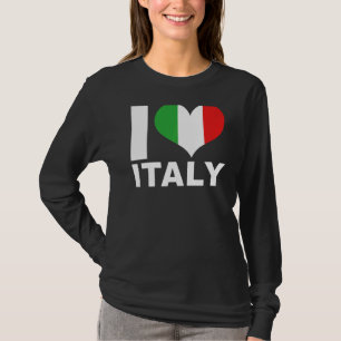 Camiseta Eu amo Itália Heart Flag