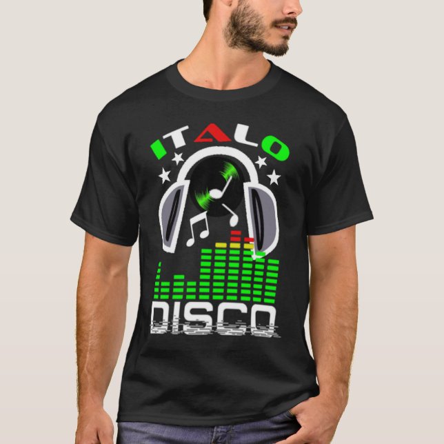 Camiseta Eu Amo Italo Disco Black (Frente)