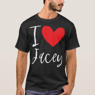 Camiseta Eu Amo Jacey Nome Menina Personalizada Mulher BFF