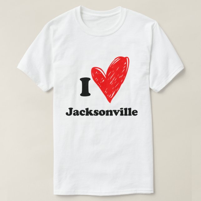 Camiseta Eu amo Jacksonville (Frente do Design)