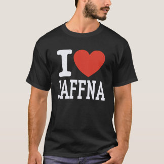 Camiseta Eu Amo JAFFNA Cidade Coração Gráfico Lembrança Via