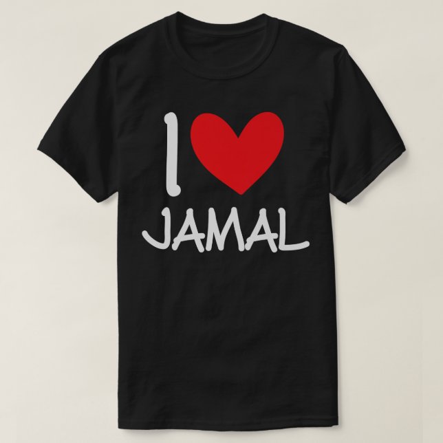 Camiseta Eu Amo Jamal Name Personalizado Men Cara Amigo BFF (Frente do Design)