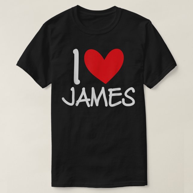 Camiseta Eu Amo James Name Personalizado Men Cara Amigo BFF (Frente do Design)