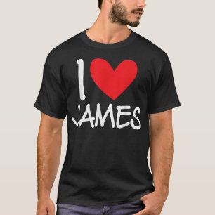 Camiseta Eu Amo James Name Personalizado Men Cara Amigo BFF