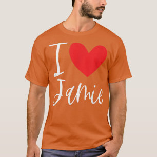 Camiseta Eu Amo Jamie Nome Menina Personalizada Mulher BFF