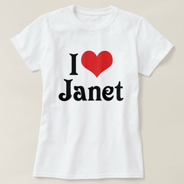 Camiseta Eu Amo Janet (Frente do Design)