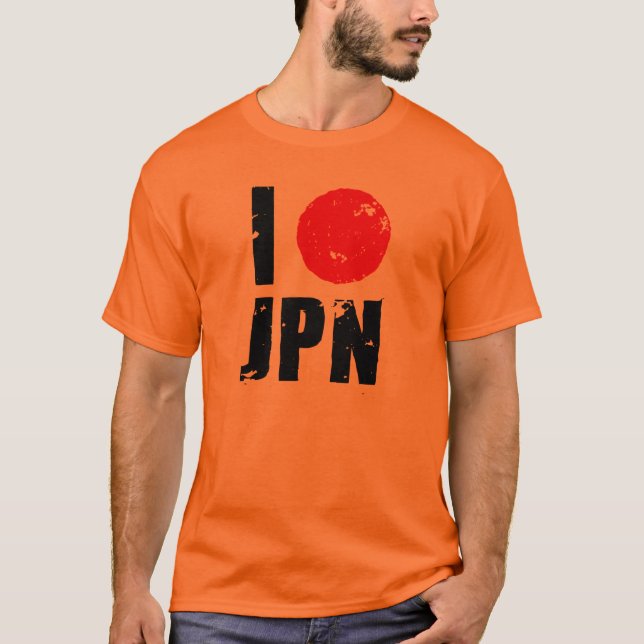 Camiseta Eu amo Japão (amor JPN de I) (Frente)