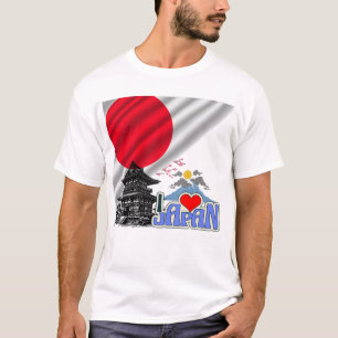 Camiseta Eu Amo Japão – Espírito do Sol Nascente