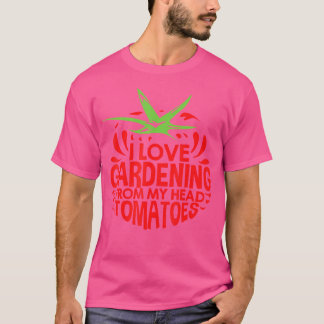 Camiseta Eu Amo Jardinagem Da Minha Cabeça Tomates Jardinag