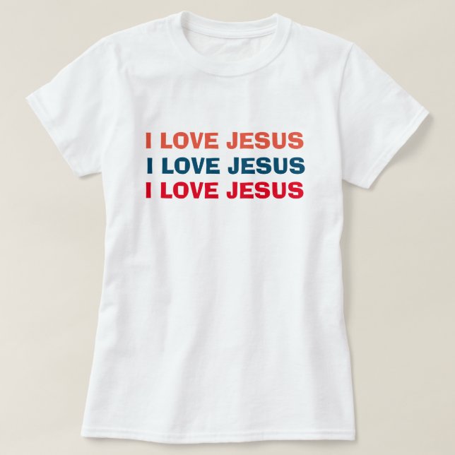 Camiseta Eu amo Jesus Christian (Frente do Design)