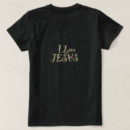 Camiseta Eu Amo Jesus com Coração Rosa