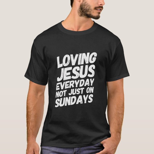 Camiseta Eu Amo Jesus Com Mensagem Religiosa Positiva (Frente)