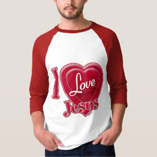 Camiseta Eu Amo Jesus Coração Vermelho