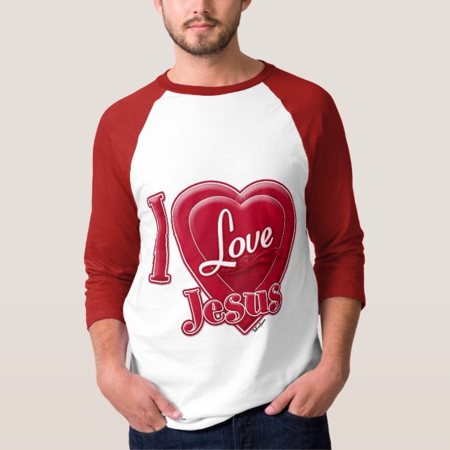 Camiseta Eu Amo Jesus Coração Vermelho (Frente)