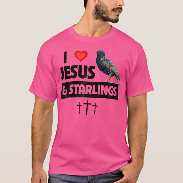 Camiseta Eu Amo Jesus E Amadurecimento Pássaro Assistindo C (Frente)