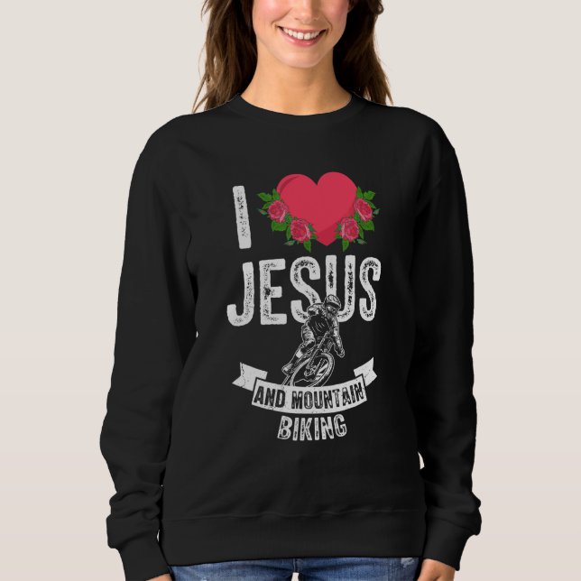 Camiseta Eu Amo Jesus E Bicicleta De Montanha (Frente)