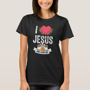 Camiseta Eu Amo Jesus E Boliche Engraçado Bowler Christian