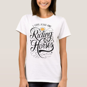 Camiseta Eu Amo Jesus E Cavalos Cavalos Andando Meninas De