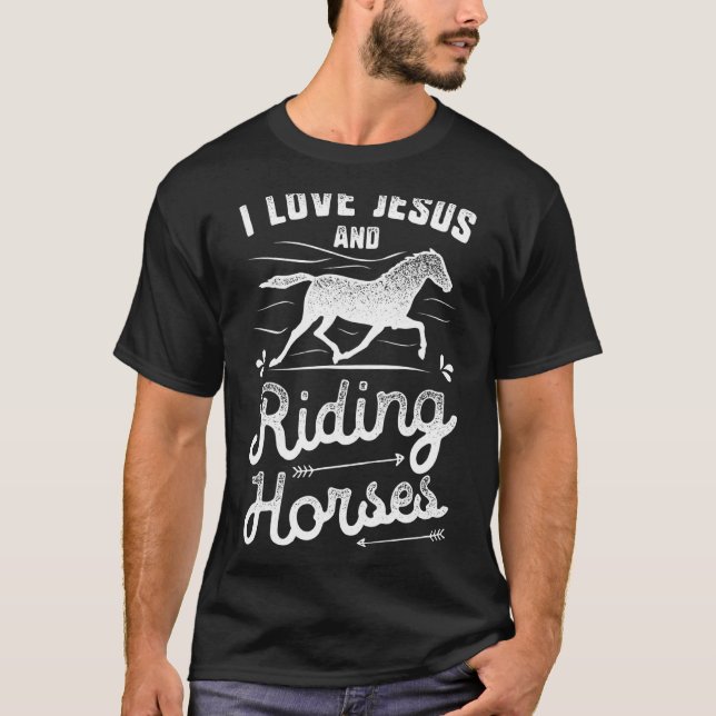 Camiseta Eu Amo Jesus E Cavalos Cavalos Cavalos Cavalos Cav (Frente)