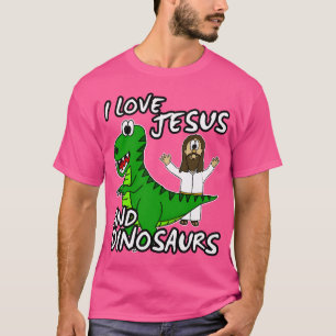 Camiseta Eu Amo Jesus E Dinossauros Humor Da Igreja