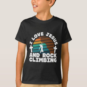Camiseta Eu Amo Jesus E Escalada Fé Cristã Saudável