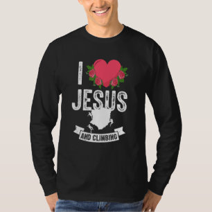 Camiseta Eu Amo Jesus E Esporte Escalando O Monte Do Clima 
