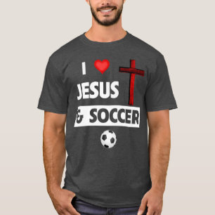 Camiseta Eu amo Jesus e futebol, Bíblia de fã do esporte cr