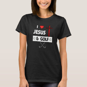 Camiseta Eu Amo Jesus E Golfe Fã Esportivo Cristão Bíblia C
