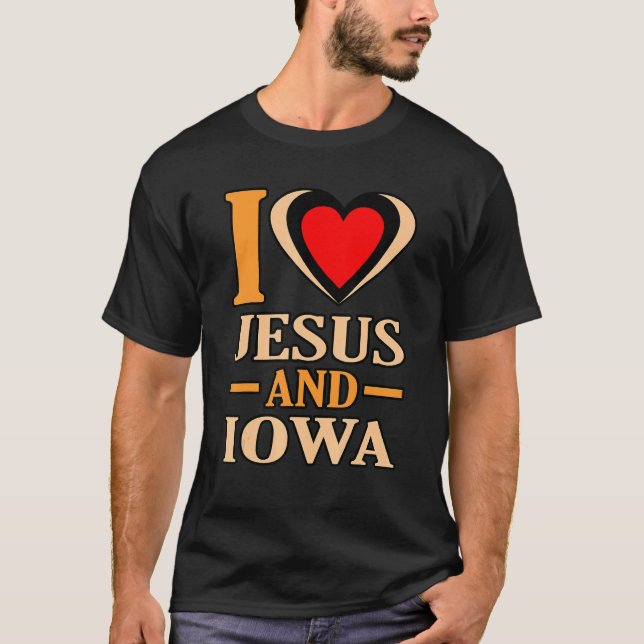 Camiseta Eu Amo Jesus E Iowa (Frente)