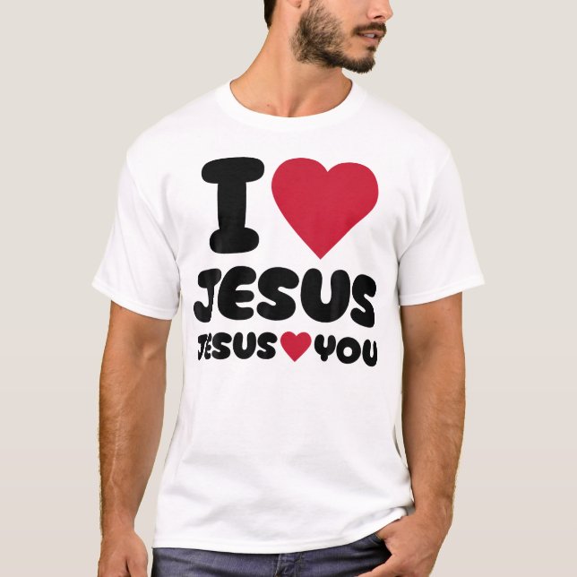 Camiseta Eu Amo Jesus E Jesus Te Ama Cristão (Frente)