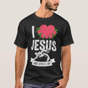 Camiseta Eu amo Jesus e Luta, lutador, terno.
